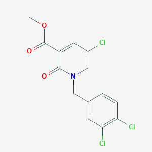 molecular formula C14H10Cl3NO3 B2572494 methyl 5-chloro-1-[(3,4-dichlorophenyl)methyl]-2-oxo-1,2-dihydropyridine-3-carboxylate CAS No. 339008-80-9