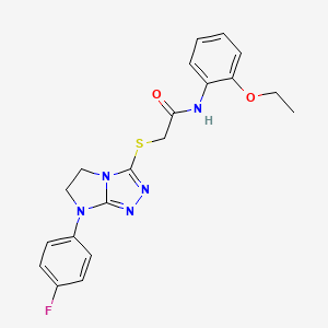 molecular formula C20H20FN5O2S B2572503 N-(2-ethoxyphenyl)-2-{[7-(4-fluorophenyl)-5H,6H,7H-imidazo[2,1-c][1,2,4]triazol-3-yl]sulfanyl}acetamide CAS No. 923690-96-4