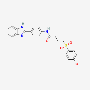 molecular formula C24H23N3O4S B2572515 N-(4-(1H-benzo[d]imidazol-2-yl)phenyl)-4-((4-methoxyphenyl)sulfonyl)butanamide CAS No. 941926-23-4