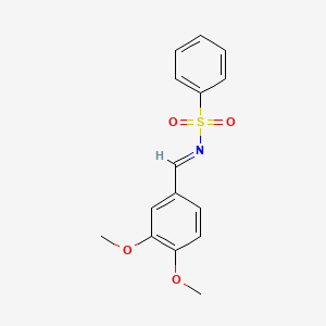 molecular formula C15H15NO4S B2572522 N-(3,4-dimethoxybenzylidene)benzenesulfonamide CAS No. 307543-73-3
