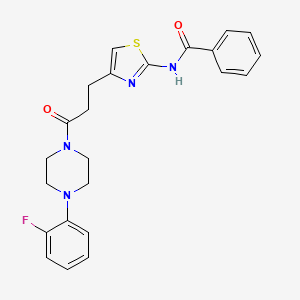 molecular formula C23H23FN4O2S B2572527 N-(4-(3-(4-(2-fluorophenyl)piperazin-1-yl)-3-oxopropyl)thiazol-2-yl)benzamide CAS No. 1049396-34-0