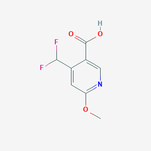 molecular formula C8H7F2NO3 B2572529 4-(Difluoromethyl)-6-methoxypyridine-3-carboxylic acid CAS No. 1805330-13-5