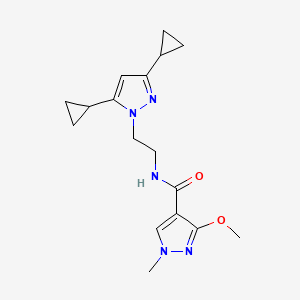 molecular formula C17H23N5O2 B2572533 N-[2-(3,5-dicyclopropyl-1H-pyrazol-1-yl)ethyl]-3-methoxy-1-methyl-1H-pyrazole-4-carboxamide CAS No. 2309537-69-5