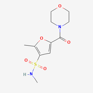 molecular formula C11H16N2O5S B2572538 N,2-dimethyl-5-(morpholine-4-carbonyl)furan-3-sulfonamide CAS No. 1207052-16-1