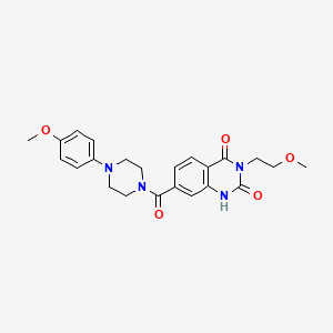 molecular formula C23H26N4O5 B2572545 3-(2-methoxyethyl)-7-(4-(4-methoxyphenyl)piperazine-1-carbonyl)quinazoline-2,4(1H,3H)-dione CAS No. 950276-70-7