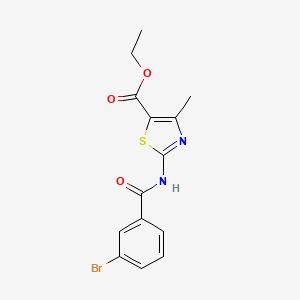 molecular formula C14H13BrN2O3S B2572547 Ethyl 2-(3-bromobenzamido)-4-methylthiazole-5-carboxylate CAS No. 313252-01-6