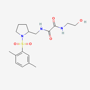 molecular formula C17H25N3O5S B2572550 N1-((1-((2,5-dimethylphenyl)sulfonyl)pyrrolidin-2-yl)methyl)-N2-(2-hydroxyethyl)oxalamide CAS No. 896285-74-8