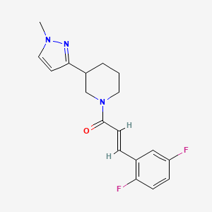 molecular formula C18H19F2N3O B2572554 (E)-3-(2,5-difluorophenyl)-1-(3-(1-methyl-1H-pyrazol-3-yl)piperidin-1-yl)prop-2-en-1-one CAS No. 2035021-50-0
