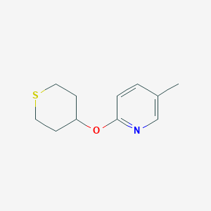 molecular formula C11H15NOS B2572598 5-甲基-2-(噻-4-基氧基)吡啶 CAS No. 2200106-37-0