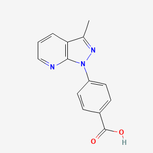 molecular formula C14H11N3O2 B2572600 4-(3-甲基-1H-吡唑并[3,4-b]吡啉-1-基)苯甲酸 CAS No. 937600-04-9