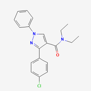 molecular formula C20H20ClN3O B2572606 3-(4-氯苯基)-N,N-二乙基-1-苯基-1H-吡唑-4-甲酰胺 CAS No. 375394-83-5
