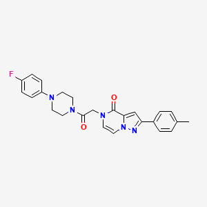 molecular formula C25H24FN5O2 B2572609 5-{2-[4-(4-fluorophenyl)piperazin-1-yl]-2-oxoethyl}-2-(4-methylphenyl)pyrazolo[1,5-a]pyrazin-4(5H)-one CAS No. 941938-25-6