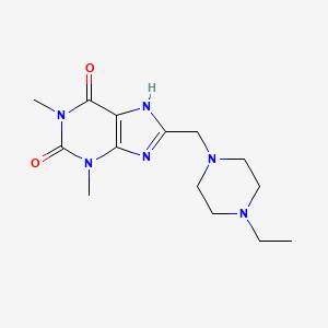 molecular formula C14H22N6O2 B2572617 8-((4-乙基哌嗪-1-基)甲基)-1,3-二甲基-1H-嘧啶-2,6(3H,7H)-二酮 CAS No. 585562-22-7