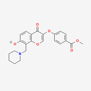 molecular formula C23H23NO6 B2572620 methyl 4-({7-hydroxy-4-oxo-8-[(piperidin-1-yl)methyl]-4H-chromen-3-yl}oxy)benzoate CAS No. 637752-59-1