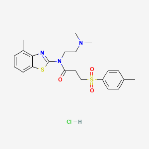 N-(2-(dimethylamino)ethyl)-N-(4-methylbenzo[d]thiazol-2-yl)-3-tosylpropanamide hydrochloride