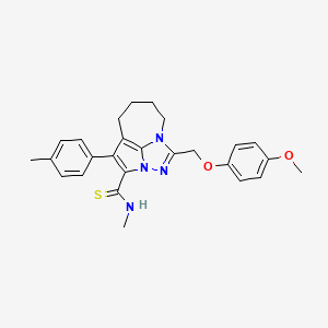 1-[(4-methoxyphenoxy)methyl]-N-methyl-4-(4-methylphenyl)-5,6,7,8-tetrahydro-2,2a,8a-triazacyclopenta[cd]azulene-3-carbothioamide