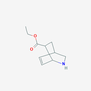 molecular formula C10H15NO2 B2572687 Ethyl 2-azabicyclo[2.2.2]oct-7-ene-6-carboxylate CAS No. 2248358-77-0