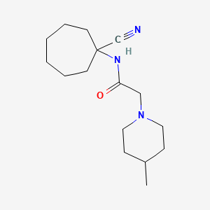 molecular formula C16H27N3O B2572699 N-(1-cyanocycloheptyl)-2-(4-methylpiperidin-1-yl)acetamide CAS No. 1050651-50-7