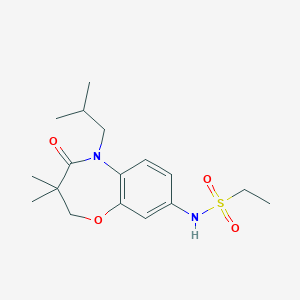 molecular formula C17H26N2O4S B2572806 N-(5-isobutyl-3,3-dimethyl-4-oxo-2,3,4,5-tetrahydrobenzo[b][1,4]oxazepin-8-yl)ethanesulfonamide CAS No. 922124-72-9