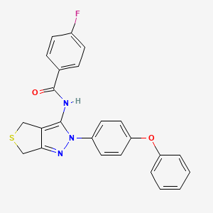 molecular formula C24H18FN3O2S B2572824 4-fluoro-N-(2-(4-phenoxyphenyl)-4,6-dihydro-2H-thieno[3,4-c]pyrazol-3-yl)benzamide CAS No. 396720-31-3