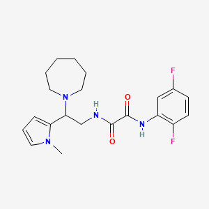 molecular formula C21H26F2N4O2 B2572830 N'-[2-(azepan-1-yl)-2-(1-methyl-1H-pyrrol-2-yl)ethyl]-N-(2,5-difluorophenyl)ethanediamide CAS No. 1049479-19-7