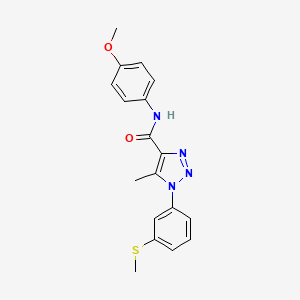 molecular formula C18H18N4O2S B2572843 N-(4-METHOXYPHENYL)-5-METHYL-1-[3-(METHYLSULFANYL)PHENYL]-1H-1,2,3-TRIAZOLE-4-CARBOXAMIDE CAS No. 895647-82-2