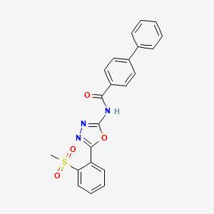 molecular formula C22H17N3O4S B2572850 N-(5-(2-(methylsulfonyl)phenyl)-1,3,4-oxadiazol-2-yl)-[1,1'-biphenyl]-4-carboxamide CAS No. 898422-56-5