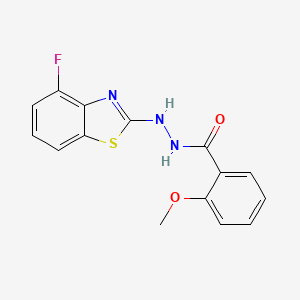 B2572985 N'-(4-fluoro-1,3-benzothiazol-2-yl)-2-methoxybenzohydrazide CAS No. 851978-96-6