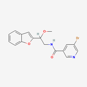 molecular formula C17H15BrN2O3 B2572998 N-[2-(1-benzofuran-2-yl)-2-methoxyethyl]-5-bromopyridine-3-carboxamide CAS No. 2034292-20-9