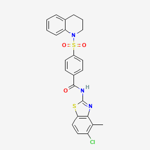 molecular formula C24H20ClN3O3S2 B2573008 N-(5-chloro-4-methyl-1,3-benzothiazol-2-yl)-4-(1,2,3,4-tetrahydroquinoline-1-sulfonyl)benzamide CAS No. 851080-32-5