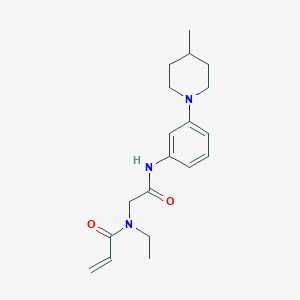 molecular formula C19H27N3O2 B2573042 N-Ethyl-N-[2-[3-(4-methylpiperidin-1-yl)anilino]-2-oxoethyl]prop-2-enamide CAS No. 2361706-47-8