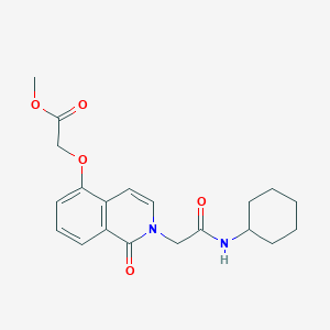 molecular formula C20H24N2O5 B2573065 methyl 2-({2-[(cyclohexylcarbamoyl)methyl]-1-oxo-1,2-dihydroisoquinolin-5-yl}oxy)acetate CAS No. 868225-24-5