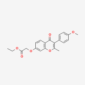 molecular formula C21H20O6 B2573080 ethyl 2-((3-(4-methoxyphenyl)-2-methyl-4-oxo-4H-chromen-7-yl)oxy)acetate CAS No. 6716-73-0