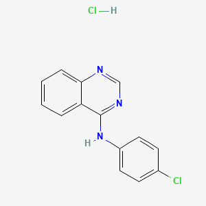 molecular formula C14H11Cl2N3 B2573087 N4-(4-chlorophenyl)-4-quinazolinamine 4-chlorophenyl(4-quinazolinyl)amine hydrochloride CAS No. 351858-33-8