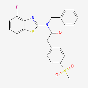 molecular formula C23H19FN2O3S2 B2573123 N-benzyl-N-(4-fluoro-1,3-benzothiazol-2-yl)-2-(4-methanesulfonylphenyl)acetamide CAS No. 942009-02-1