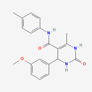 B2573145 4-(3-methoxyphenyl)-6-methyl-2-oxo-N-(p-tolyl)-1,2,3,4-tetrahydropyrimidine-5-carboxamide CAS No. 377761-40-5