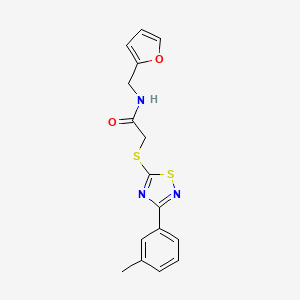 molecular formula C16H15N3O2S2 B2573186 N-[(furan-2-yl)methyl]-2-{[3-(3-methylphenyl)-1,2,4-thiadiazol-5-yl]sulfanyl}acetamide CAS No. 864918-19-4