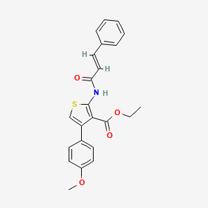 molecular formula C23H21NO4S B2573206 Ethyl 2-cinnamamido-4-(4-methoxyphenyl)thiophene-3-carboxylate CAS No. 468753-97-1