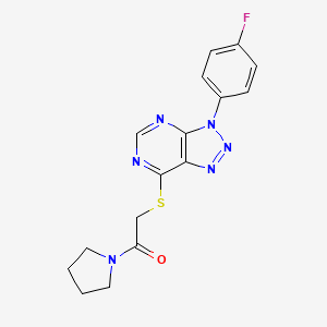 2-[3-(4-Fluorophenyl)triazolo[4,5-d]pyrimidin-7-yl]sulfanyl-1-pyrrolidin-1-ylethanone
