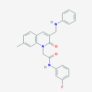 2-[3-(anilinomethyl)-7-methyl-2-oxoquinolin-1(2H)-yl]-N-(3-fluorophenyl)acetamide