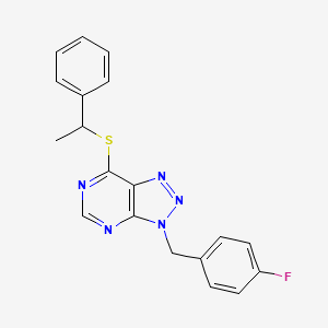 3-(4-fluorobenzyl)-7-((1-phenylethyl)thio)-3H-[1,2,3]triazolo[4,5-d]pyrimidine
