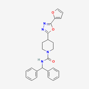 molecular formula C25H24N4O3 B2573236 N-(diphenylmethyl)-4-[5-(furan-2-yl)-1,3,4-oxadiazol-2-yl]piperidine-1-carboxamide CAS No. 1171167-01-3