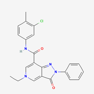 molecular formula C22H19ClN4O2 B2573253 N-(3-chloro-4-methylphenyl)-5-ethyl-3-oxo-2-phenyl-2H,3H,5H-pyrazolo[4,3-c]pyridine-7-carboxamide CAS No. 923201-76-7