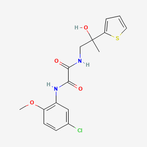 molecular formula C16H17ClN2O4S B2573273 N'-(5-chloro-2-methoxyphenyl)-N-[2-hydroxy-2-(thiophen-2-yl)propyl]ethanediamide CAS No. 1396874-19-3