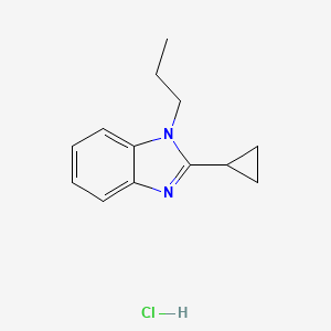 molecular formula C13H17ClN2 B2573333 2-cyclopropyl-1-propyl-1H-benzo[d]imidazole hydrochloride CAS No. 1049746-73-7