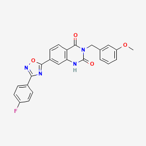 molecular formula C24H17FN4O4 B2573391 7-[3-(4-fluorophenyl)-1,2,4-oxadiazol-5-yl]-3-(3-methoxybenzyl)quinazoline-2,4(1H,3H)-dione CAS No. 1326909-34-5