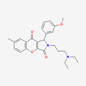 B2573466 2-(3-(Diethylamino)propyl)-1-(3-methoxyphenyl)-7-methyl-1,2-dihydrochromeno[2,3-c]pyrrole-3,9-dione CAS No. 893351-77-4