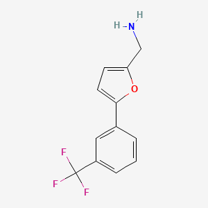 molecular formula C12H10F3NO B2573475 {5-[3-(Trifluoromethyl)phenyl]furan-2-yl}methanamine CAS No. 871706-85-3