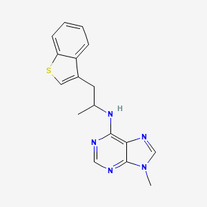 molecular formula C17H17N5S B2573477 N-[1-(1-benzothiophen-3-yl)propan-2-yl]-9-methyl-9H-purin-6-amine CAS No. 2415491-79-9