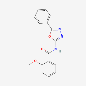 molecular formula C16H13N3O3 B2573488 2-methoxy-N-(5-phenyl-1,3,4-oxadiazol-2-yl)benzamide 